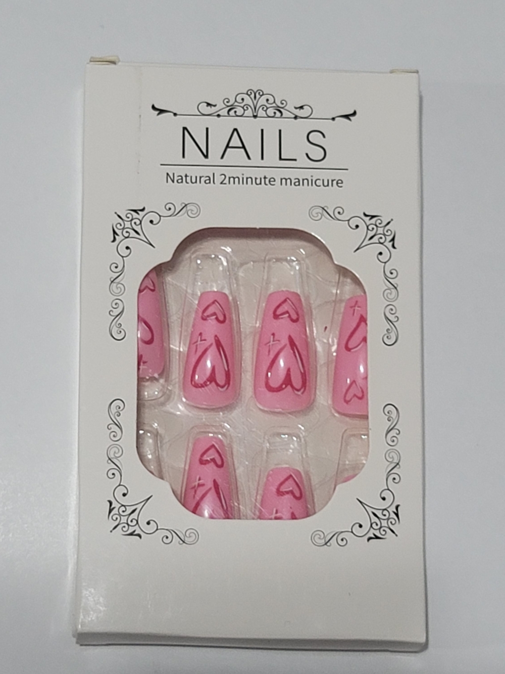❤️🔥6/$15❤️🔥Pink Heart Press-On Nails